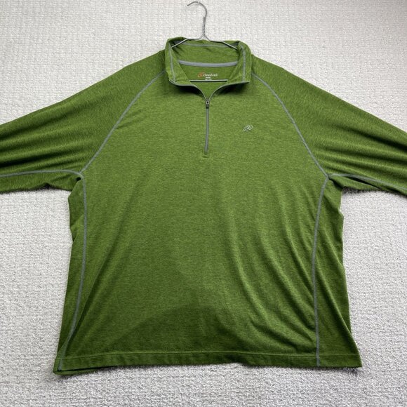 Cloudveil 1/4 Zip Pullover Mens 2XL Forest Green Long Sleeve Base layer Ski/Hike - Picture 6 of 13